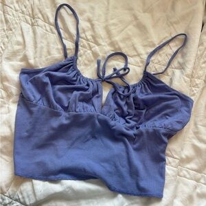 Purple Ribbed Crop Top